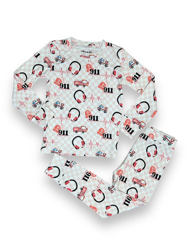 Bamboo Two Piece Pajama Set, Pink Dispatcher