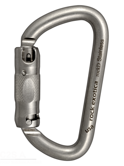 Load image into Gallery viewer, Rock Exotica Rock D Stainless Carabiner
