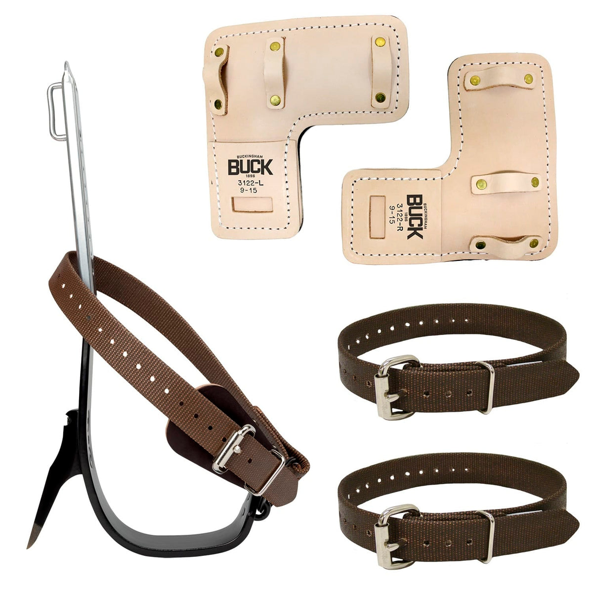 Steel Tree Climber with Straight Stirrup, Pads, Upper and Lower straps – SB93059