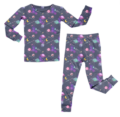 Bamboo Two Piece Pajama Set, Planets