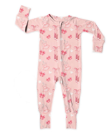 Bamboo Zipper Footie, Ballerina