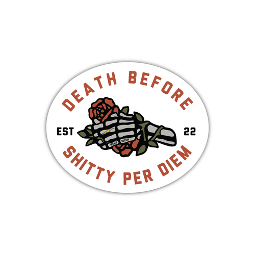 Shitty Per Diem Sticker (White or Holographic)