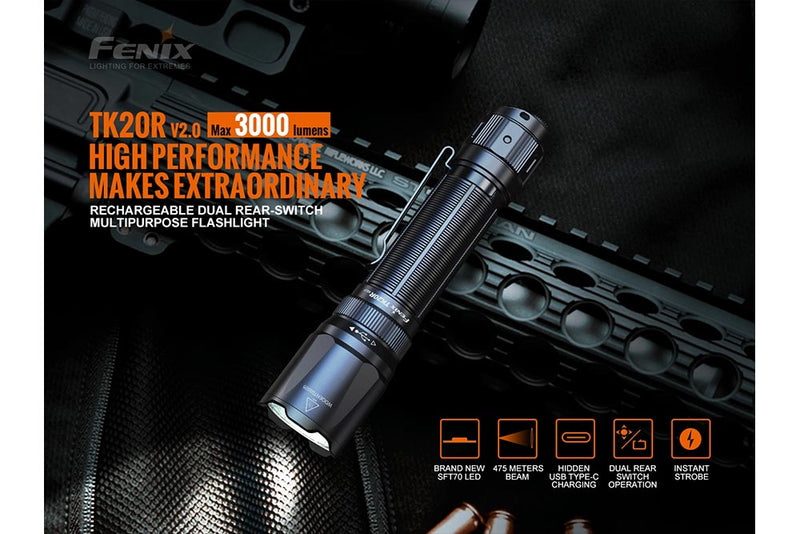 Load image into Gallery viewer, V2.0 Rechargeable LED Flashlight - 3000 Lumens - TK20R
