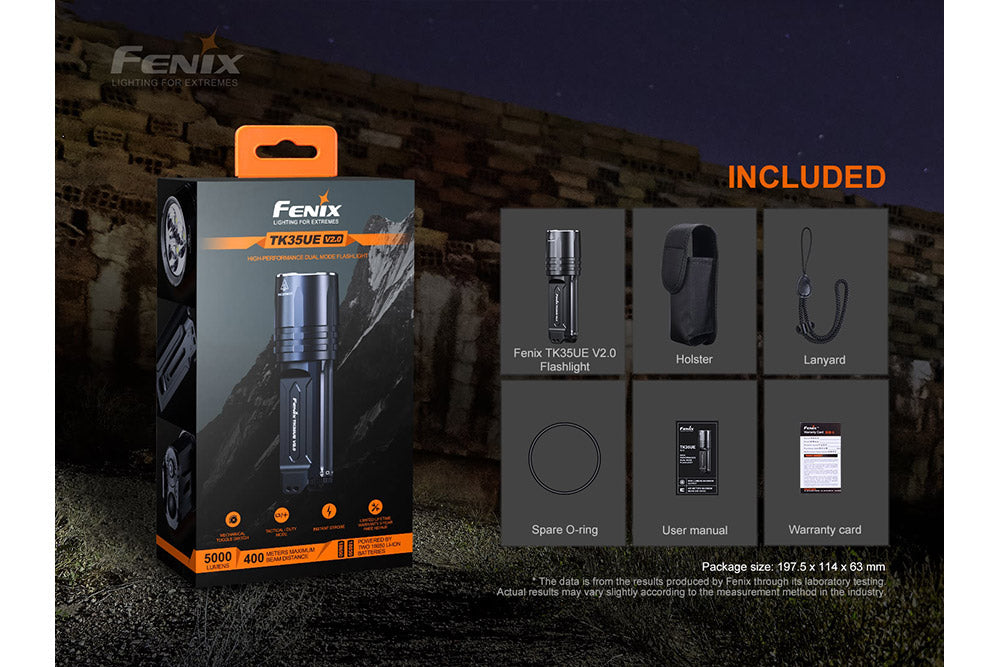 fenix 5000 lumen flashlight Fenix TK35UE V2.0 Flashlight