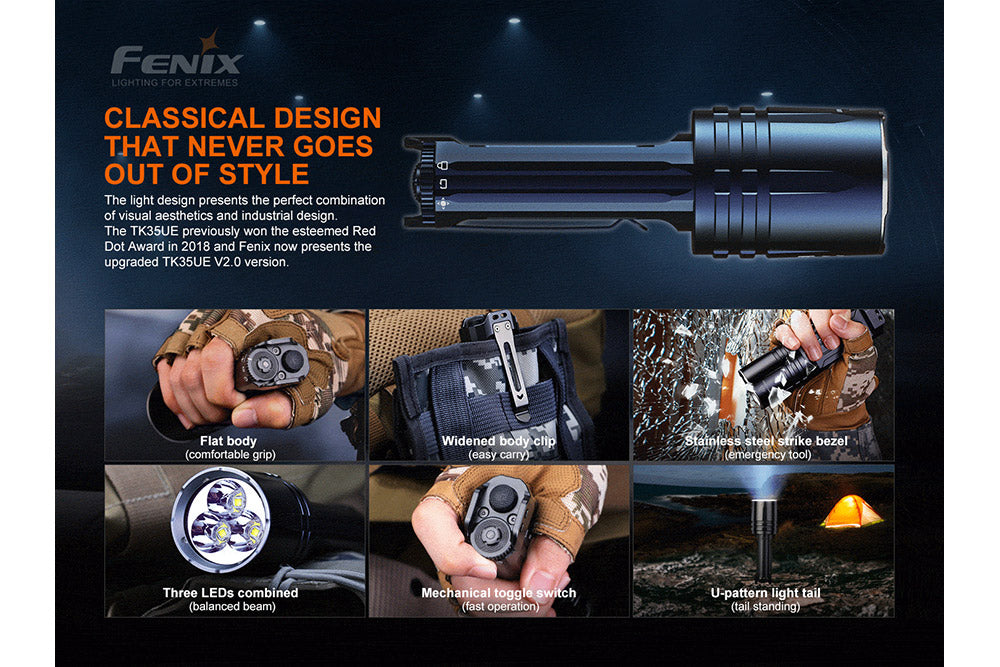 fenix 2018 flashlight Fenix TK35UE V2.0 Flashlight