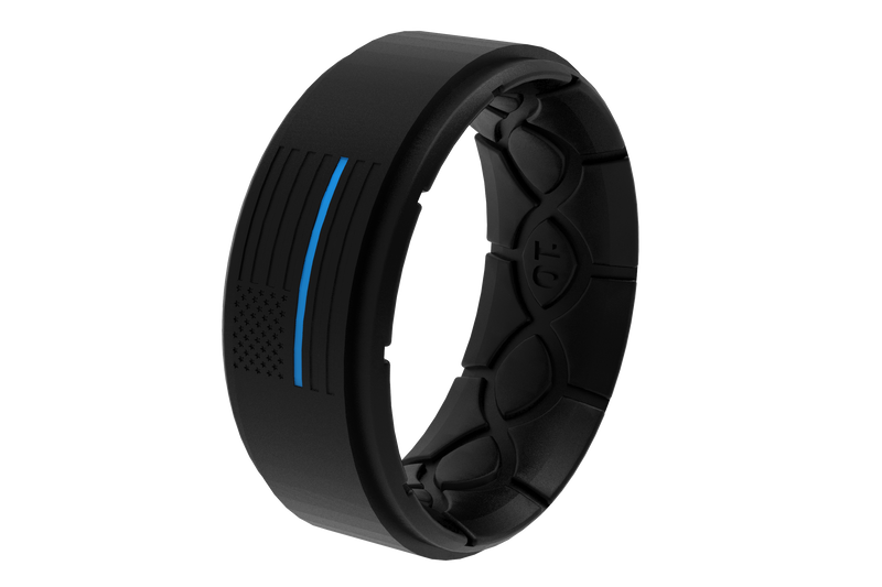 Load image into Gallery viewer, Zeus Step Hero Blue Line Midnight Black Ring
