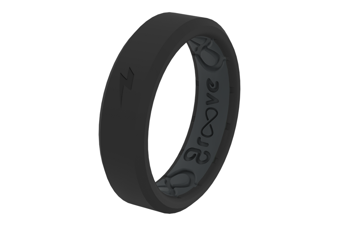 Zeus Midnight Black Thin Ring