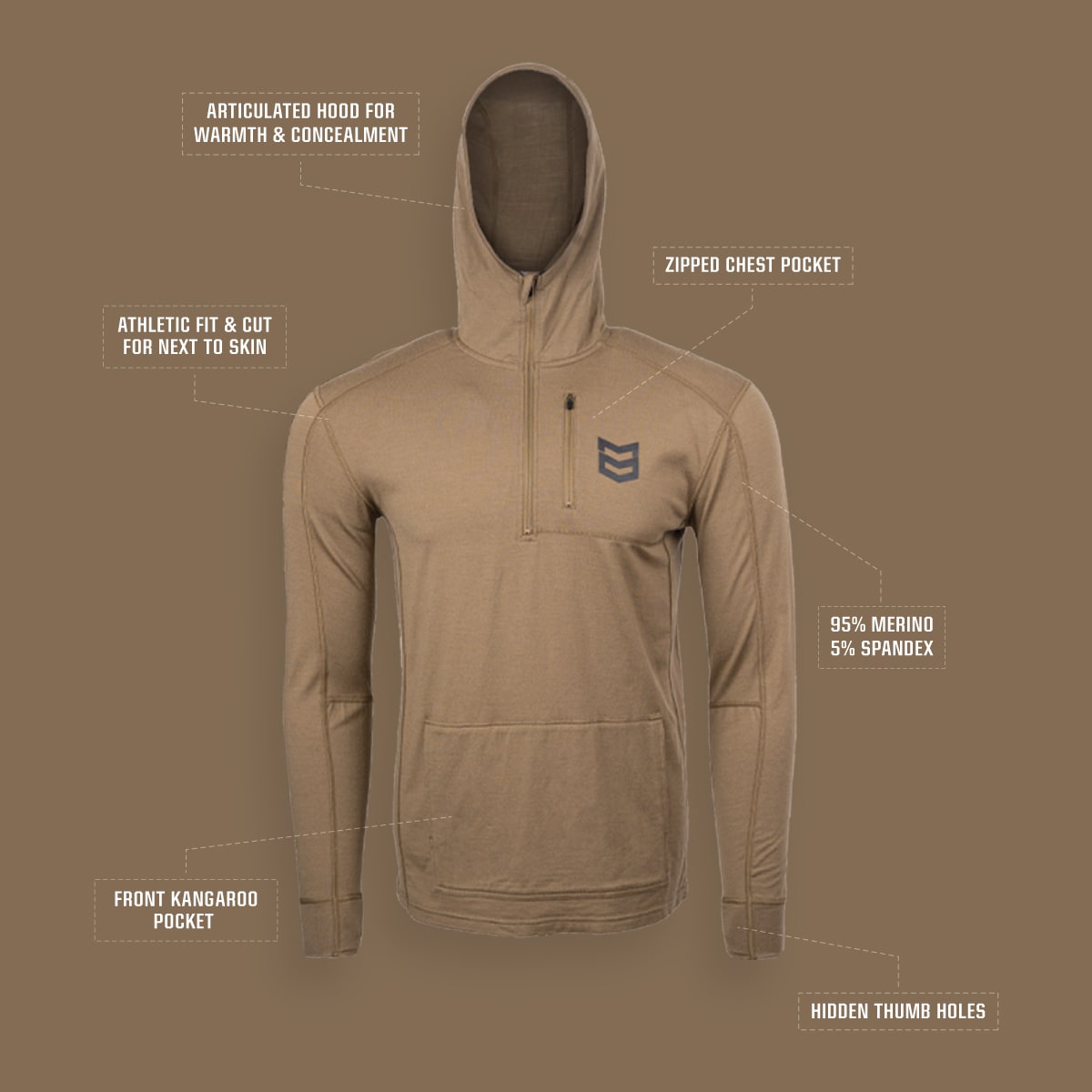 BATTLEGROUND MERINO HOODIE 260G