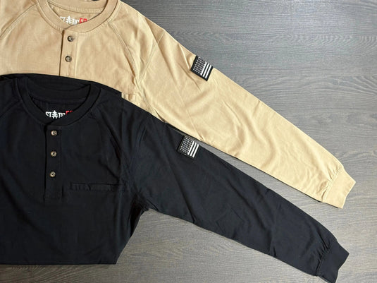 FR 3-Button Henley Shirt - Tan