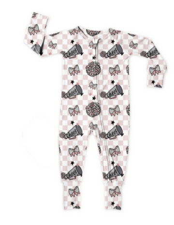 Bamboo Zipper Footie, Cheerleader