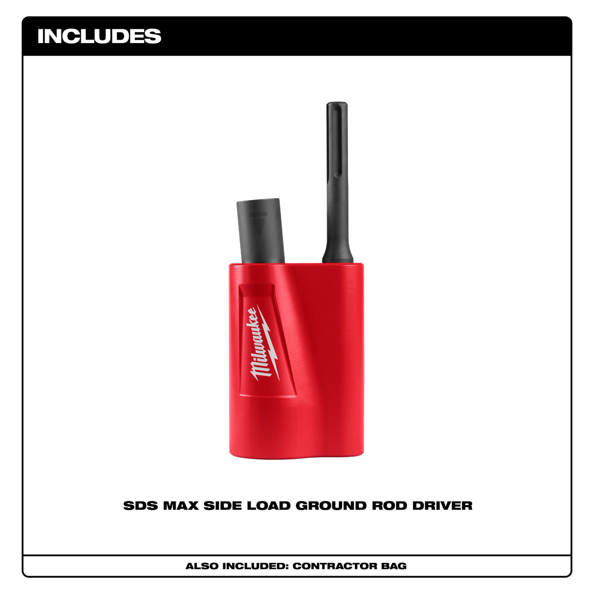 Milwaukee 48-62-4070 SDS MAX Side Load Ground Rod Driver included