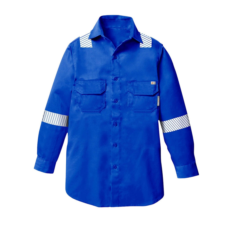 Load image into Gallery viewer, FR1444CB FR DH Air ™ Cobalt Uniform Shirt W/ Segmented, CAT 2, NFPA 2112 - FRONT
