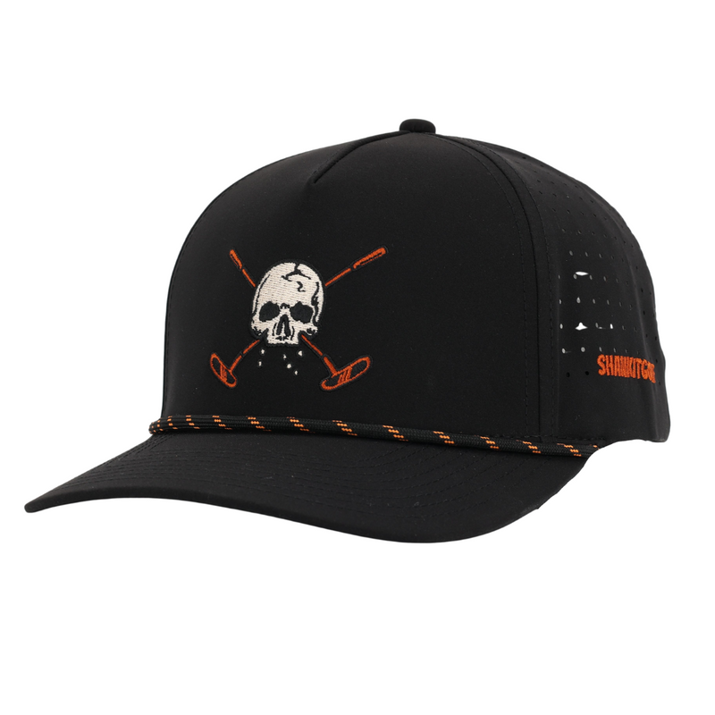 Load image into Gallery viewer, Black Skull and Crossbones 2.0 Golf Hat
