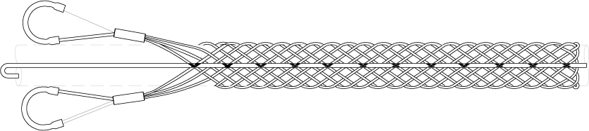 Heavy duty cable support grip rod closing