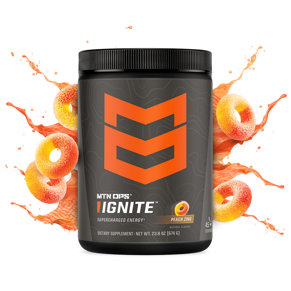 IGNITE - Peach Zing / Tub - 45 Servings