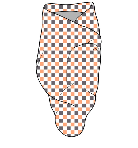 Checkered Boo Halloween, Bamboo Spandex Swaddle
