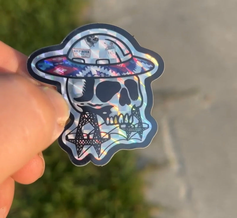 Load image into Gallery viewer, Upside Down Skull Sticker
