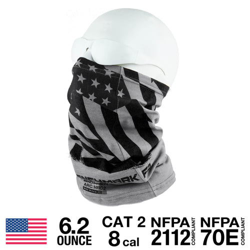 CAT 2 FR American Flag Gray Face Muffler