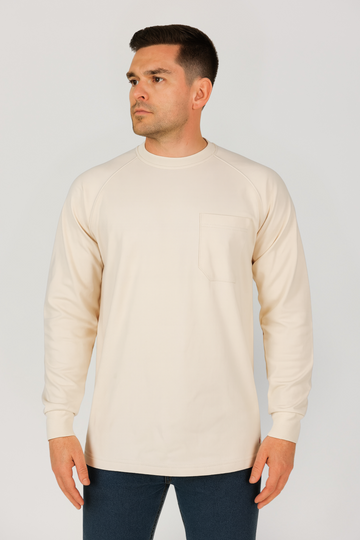 NKE FR LONG SLEEVE T-SHIRT - SAND