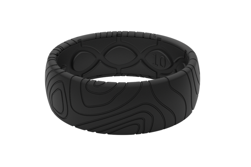 Load image into Gallery viewer, 3D Topo Midnight Black Ring
