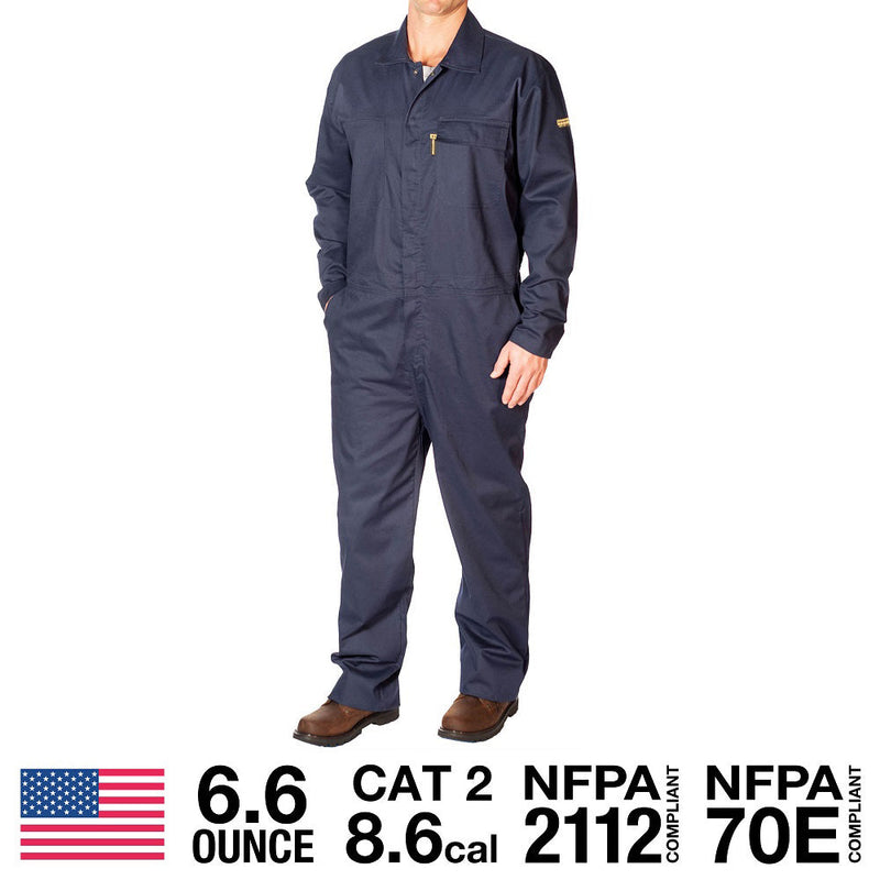 Load image into Gallery viewer, Flame Resistant Featherweight Navy Coveralls
