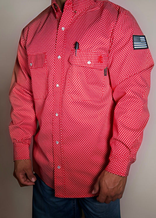FR Pearl Snap Work shirt - Alpha Red