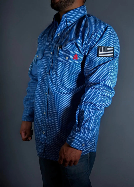 FR Pearl Snap Work Shirt - Royal Blue