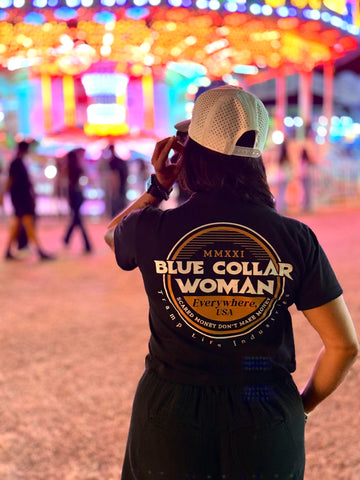 Blue Collar Woman Scared Money Crop