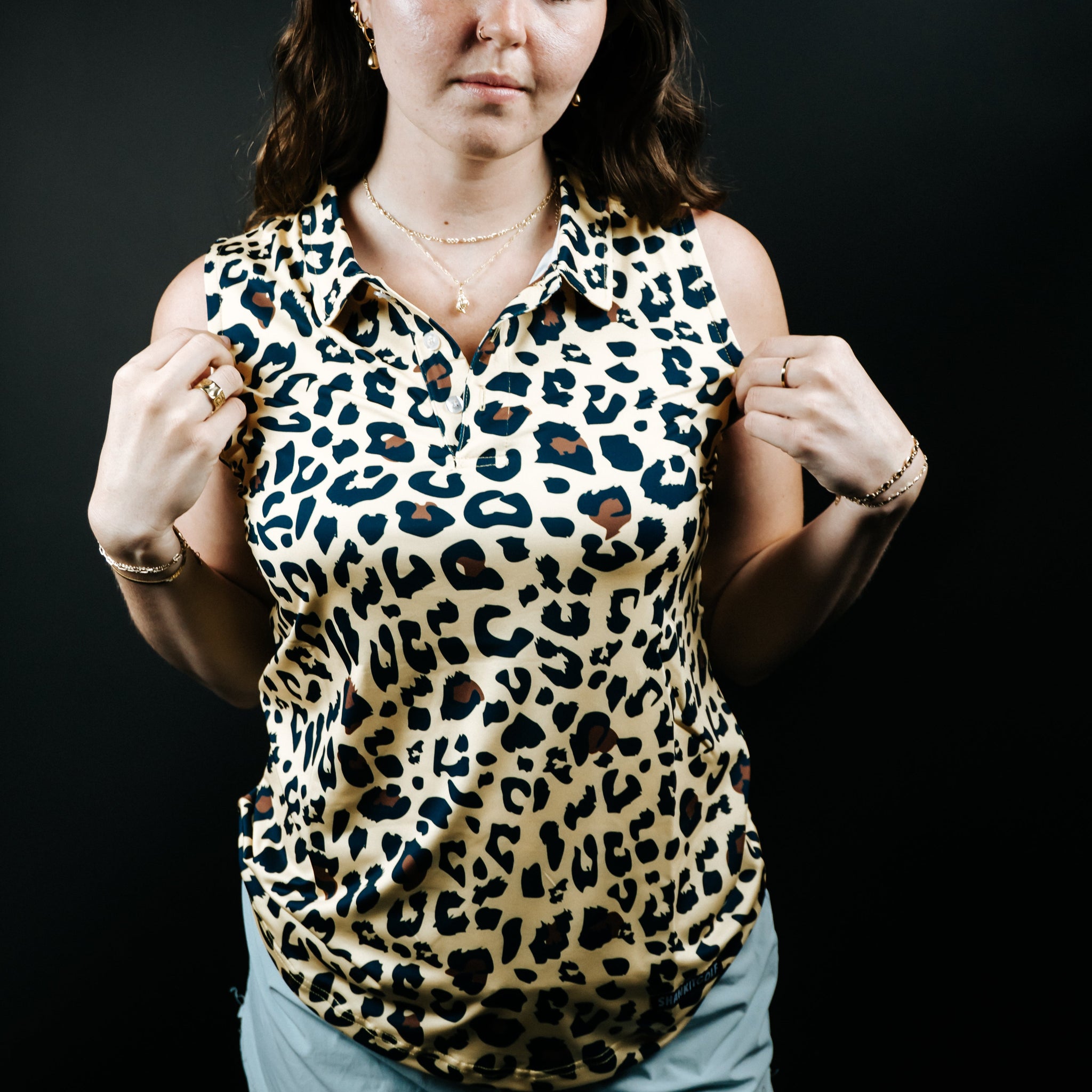 Womens Cheetah Leopard Polo