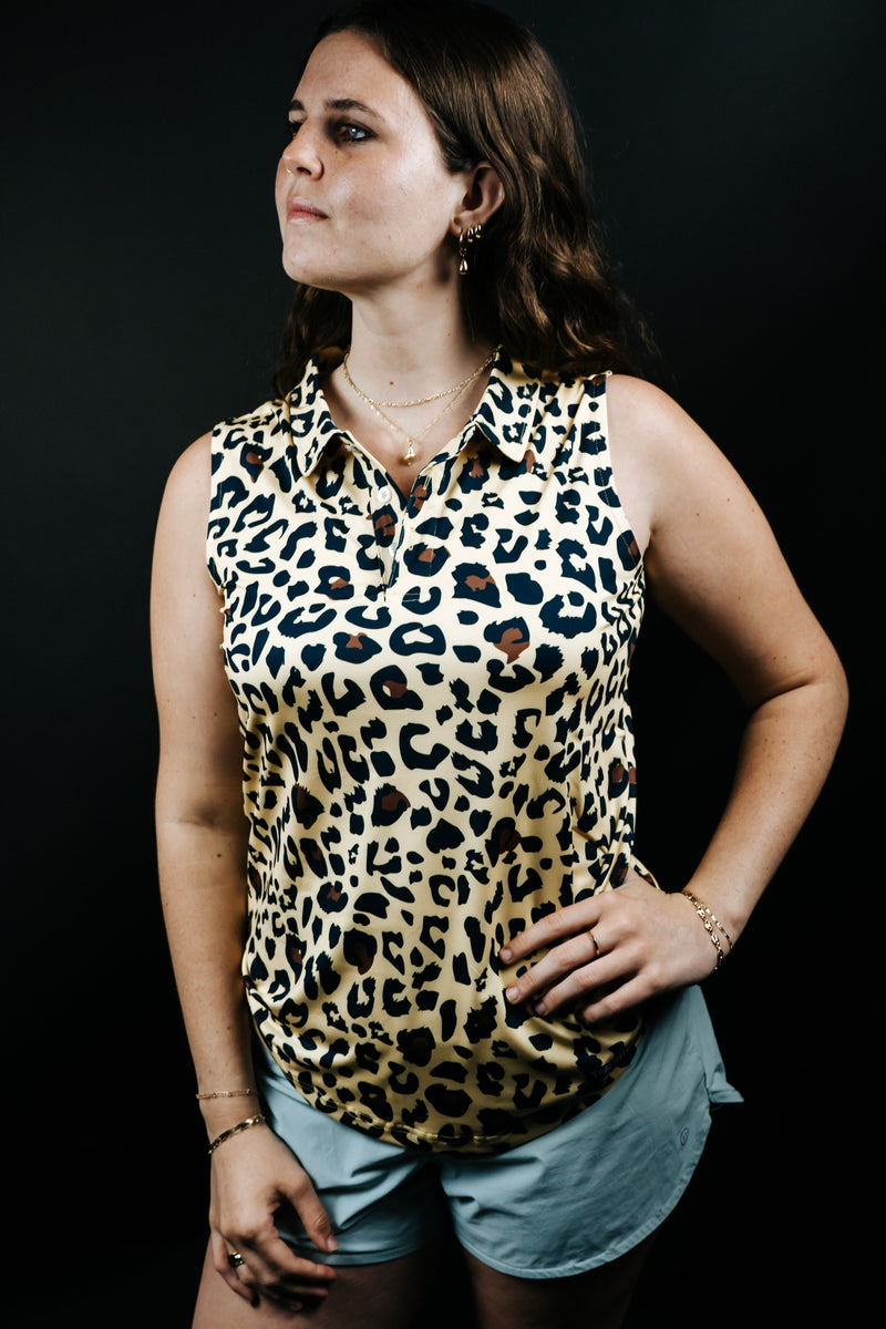 Load image into Gallery viewer, Womens Cheetah Leopard Polo
