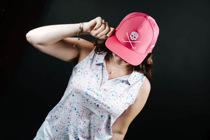 Load image into Gallery viewer, Womens White Paint Splatter Polo
