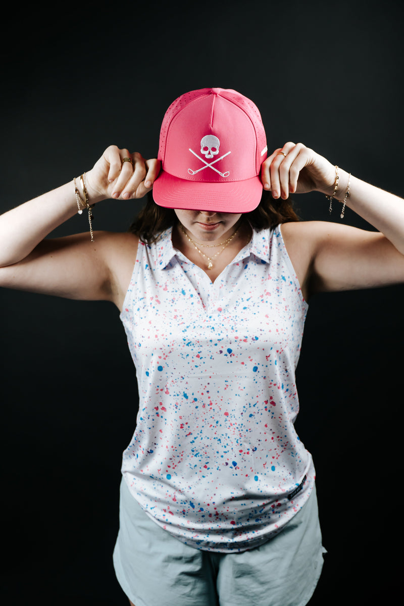 Load image into Gallery viewer, Womens White Paint Splatter Polo
