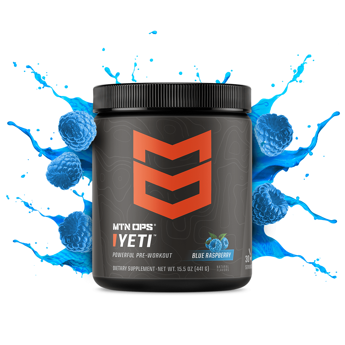 YETI - Blue Raspberry / Tub - 30 Servings